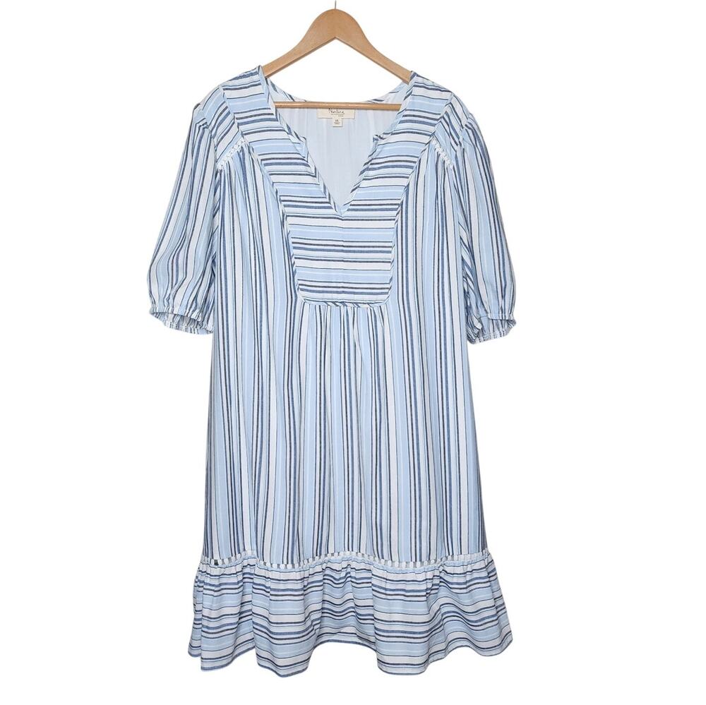 Nurture Blue Striped Short Sleeve Summer Dress Women's Size 2X